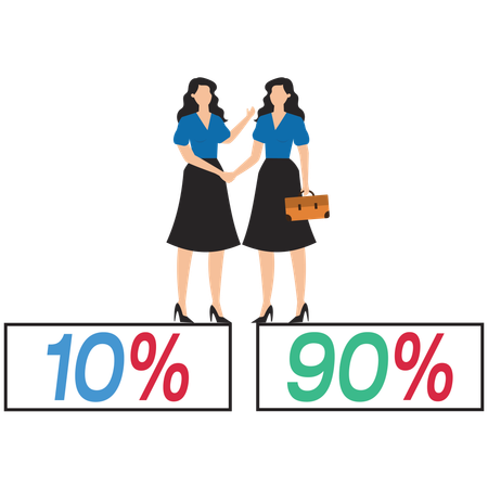 Business Woman Sharing Profit  Illustration