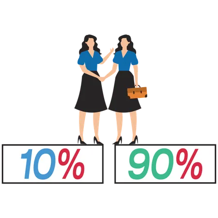 Business Woman Sharing Profit  Illustration