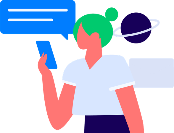 Business woman showing mail messages  Illustration