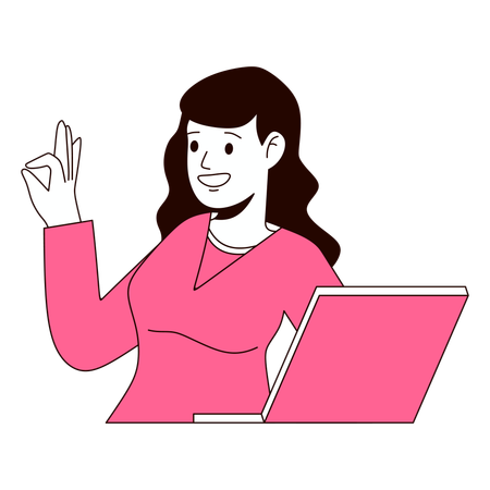 Business Woman showing ok sign  Illustration