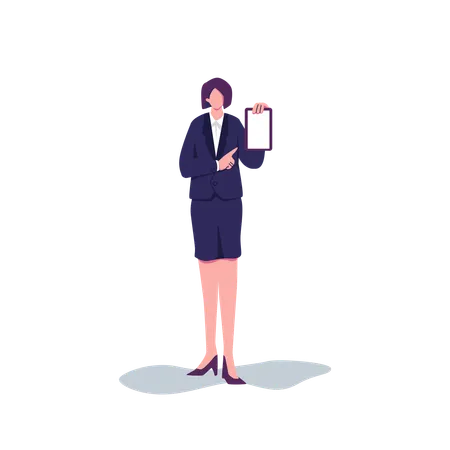 Business woman showing paper  Illustration