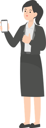 Business Woman Showing Smartphone  Illustration