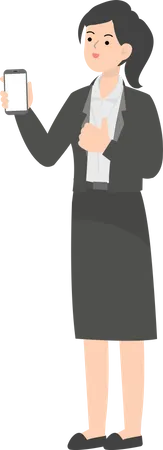 Business Woman Showing Smartphone  Illustration