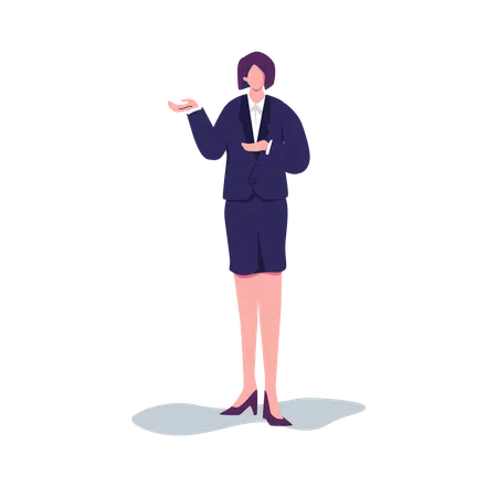 Business woman showing something  Illustration