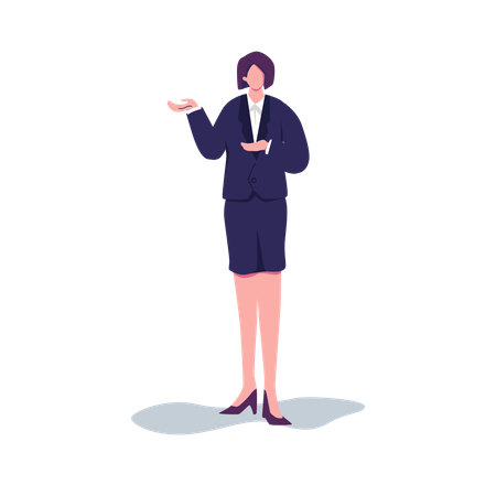 Business woman showing something  Illustration