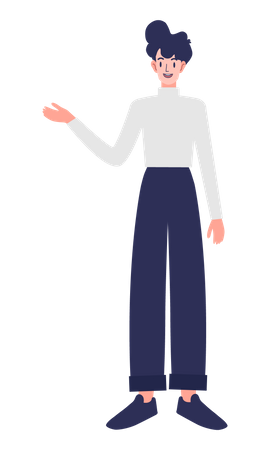 Business woman showing something  Illustration
