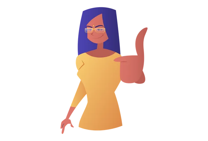 Business woman showing thumb after successful deal  Illustration