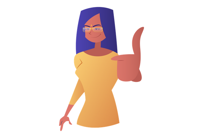 Business woman showing thumb after successful deal  Illustration