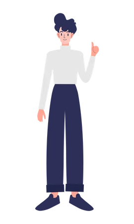 Business woman showing thumbs up  Illustration