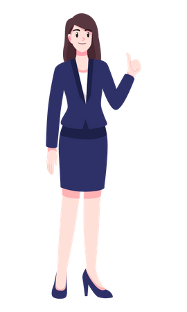 Business woman showing thumbs up Illustration