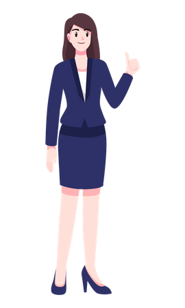 Business woman showing thumbs up  Illustration