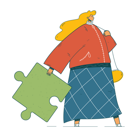 Business woman solving problem  Illustration