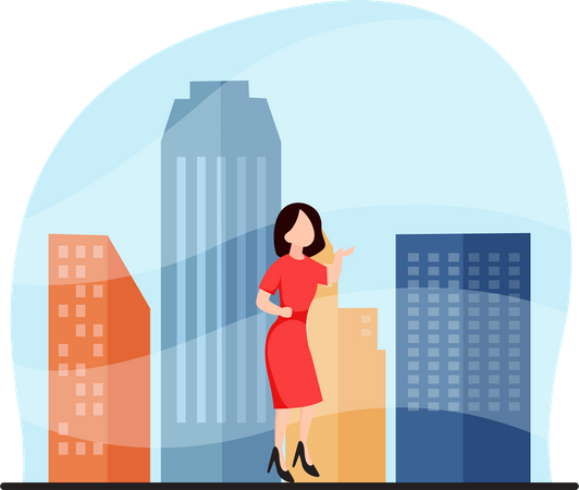 Business woman standing  Illustration