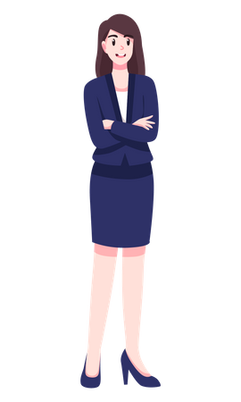 Business woman standing  Illustration