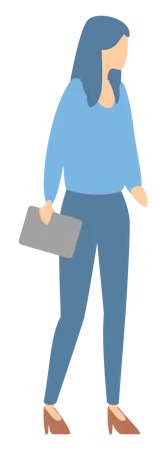 Business woman standing with tablet  Illustration