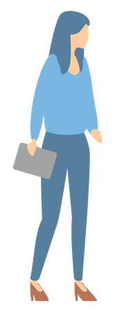 Business woman standing with tablet  Illustration