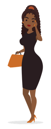 Business woman talking on call  Illustration