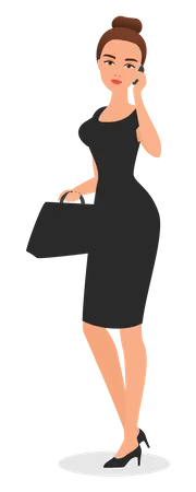 Business woman talking on call  Illustration