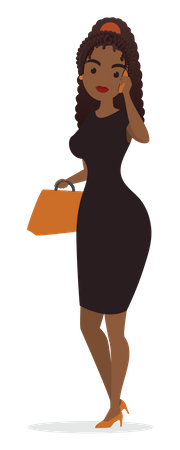 Business woman talking on call  Illustration