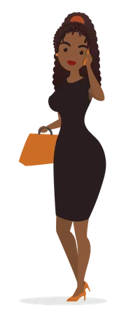 Business woman talking on call  Illustration