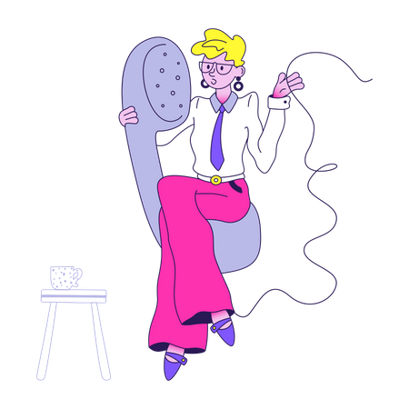 Business woman talking on phone  Illustration