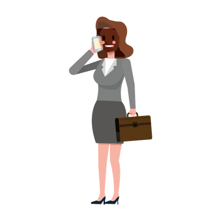 Business woman talking on smartphone  Illustration