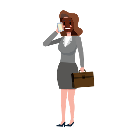 Business woman talking on smartphone  Illustration