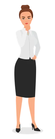 Business woman thinking  Illustration