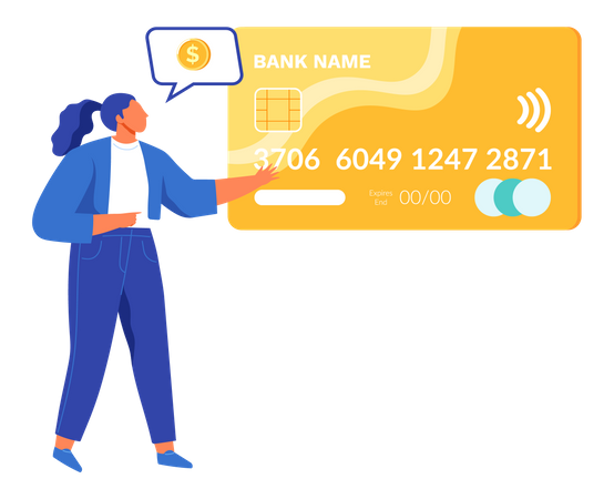 Business woman using card for payment  Illustration