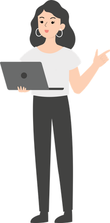 Business woman using laptop  Illustration