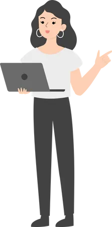 Business woman using laptop  Illustration