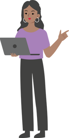 Business woman using laptop  Illustration