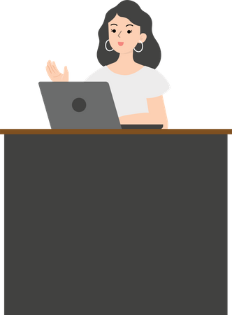 Business woman using laptop  Illustration