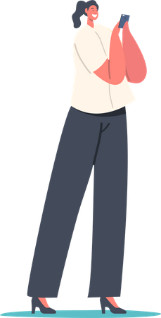 Business Woman using mobile  Illustration