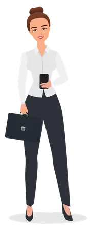 Business woman using phone  Illustration