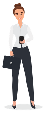 Business woman using phone  Illustration