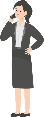 Business Woman Using Smartphone  Illustration