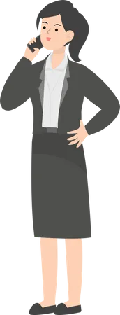 Business Woman Using Smartphone  Illustration