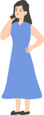 Business Woman Using Smartphone  Illustration