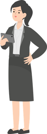 Business Woman Using Tablet  Illustration