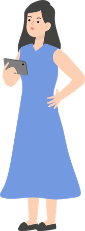 Business Woman Using Tablet  Illustration
