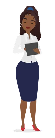 Business woman using tablet  Illustration