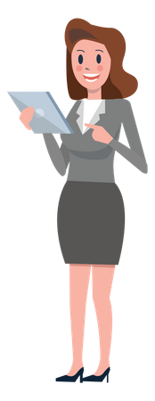 Business woman using tablet  Illustration