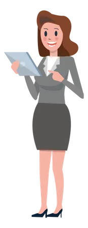 Business woman using tablet  Illustration