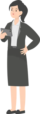 Business Woman Using Tablet  Illustration