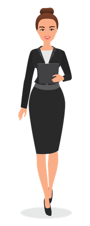 Business woman using tablet  Illustration