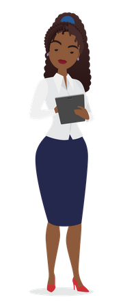 Business woman using tablet  Illustration