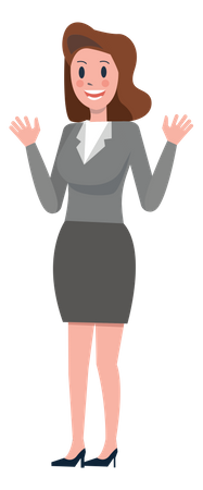 Business woman waving both hand Illustration