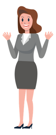 Business woman waving both hand  Illustration