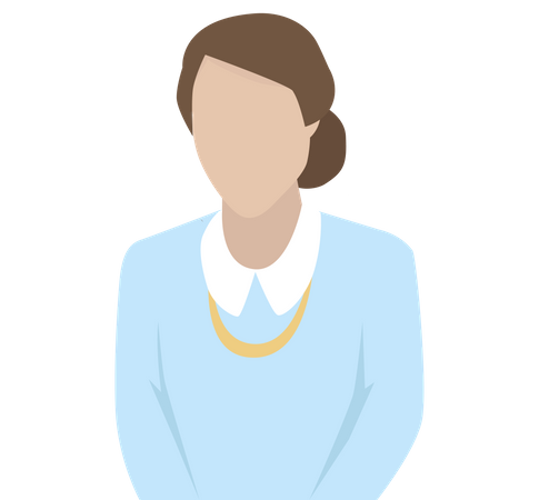 Business woman wearing blue blouse and beads  일러스트레이션